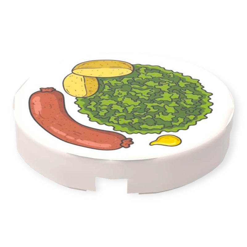 Fliese Rund 2x2 - Grünkohl-Teller