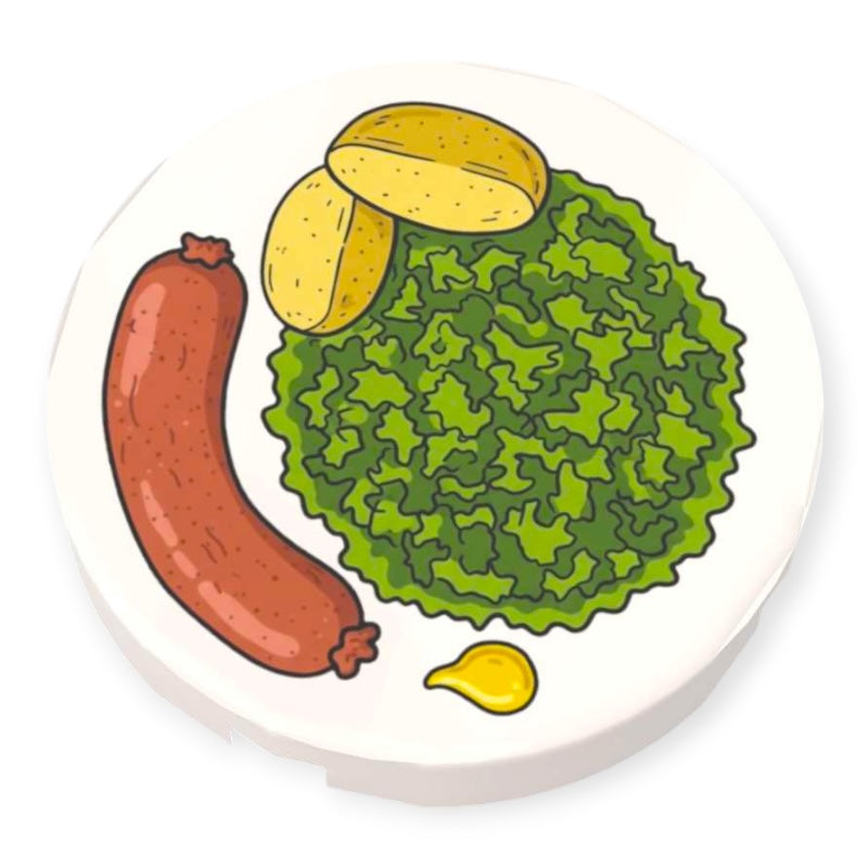 Fliese Rund 2x2 - Grünkohl-Teller