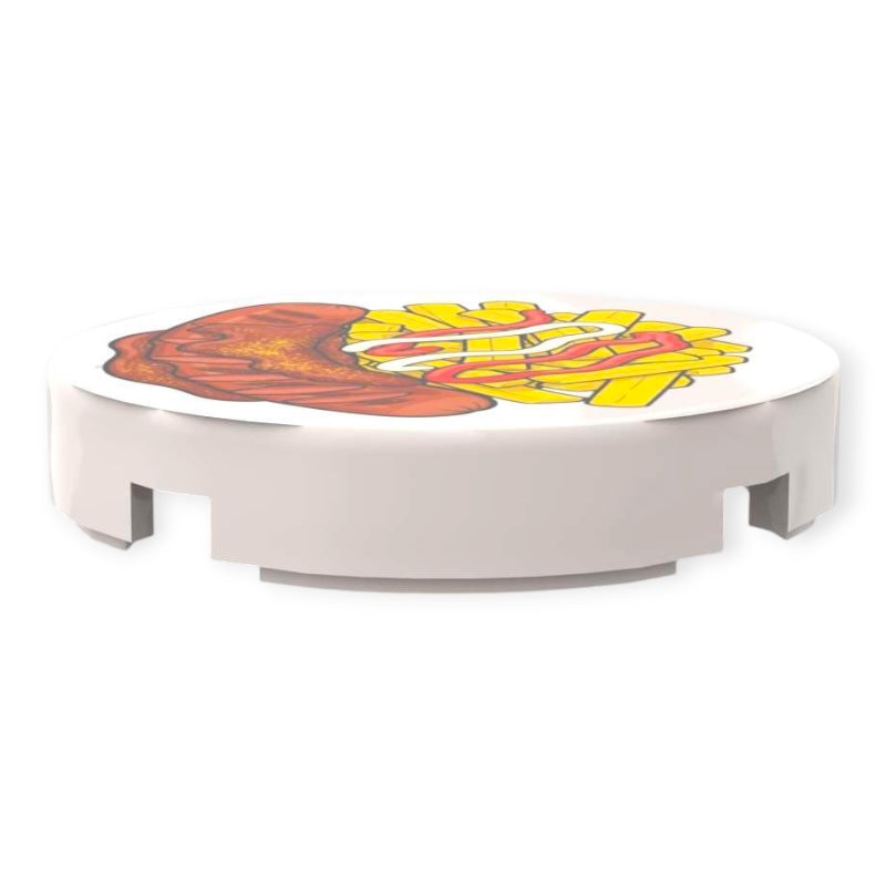 Fliese Rund 2x2 - Curry mit Pommes