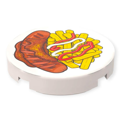 Fliese Rund 2x2 - Curry mit Pommes