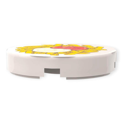 Fliese Rund 2x2 - Pommes Rot Weiß