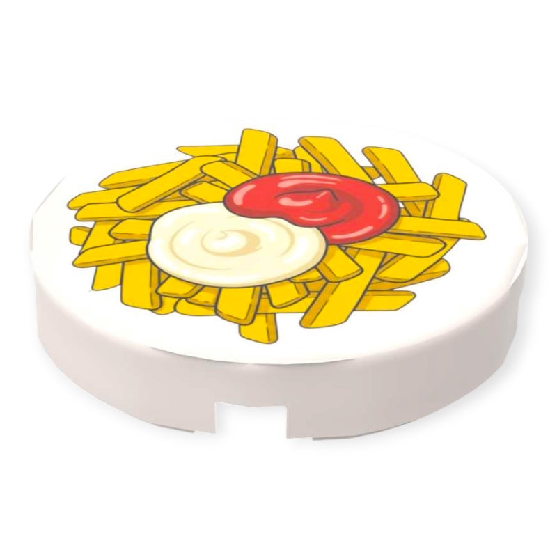 Fliese Rund 2x2 - Pommes Rot Weiß