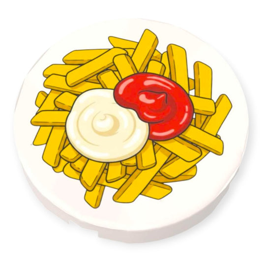 Fliese Rund 2x2 - Pommes Rot Weiß