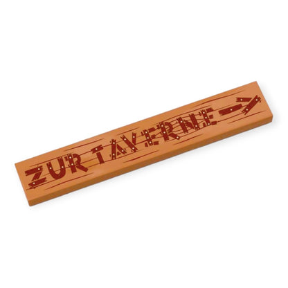 Fliese 1x6 - Holzschild 'Zur Taverne'