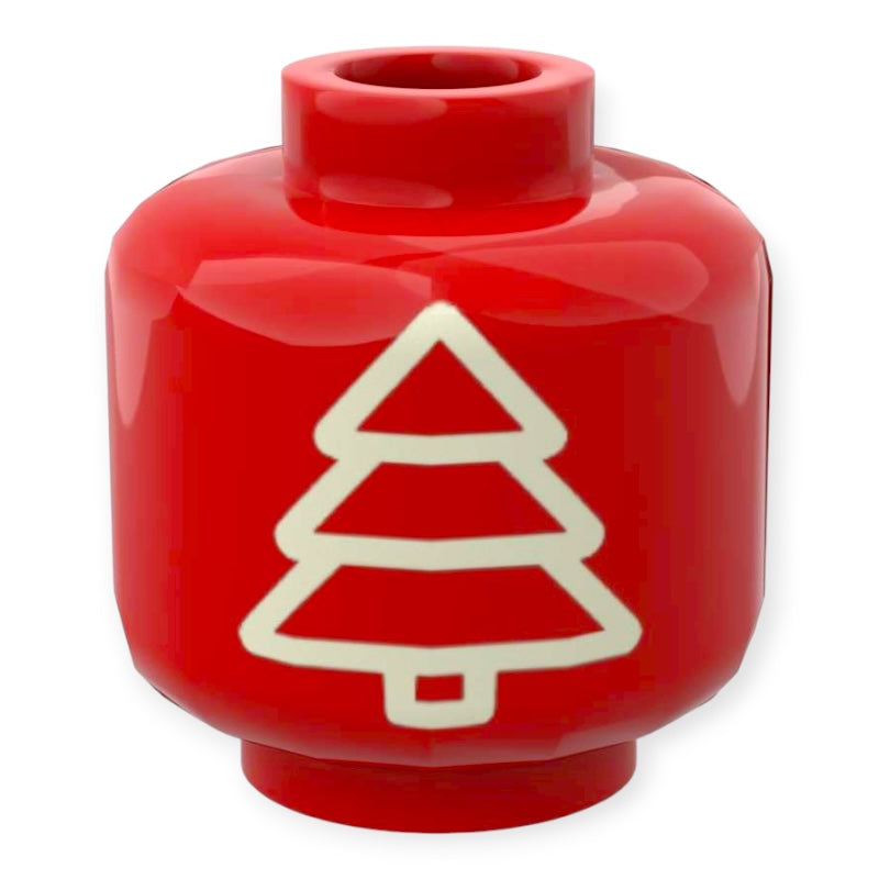 Bedruckter LEGO® Minifiguren-Kopf - Weihnachtskugel 'Tannenbaum'