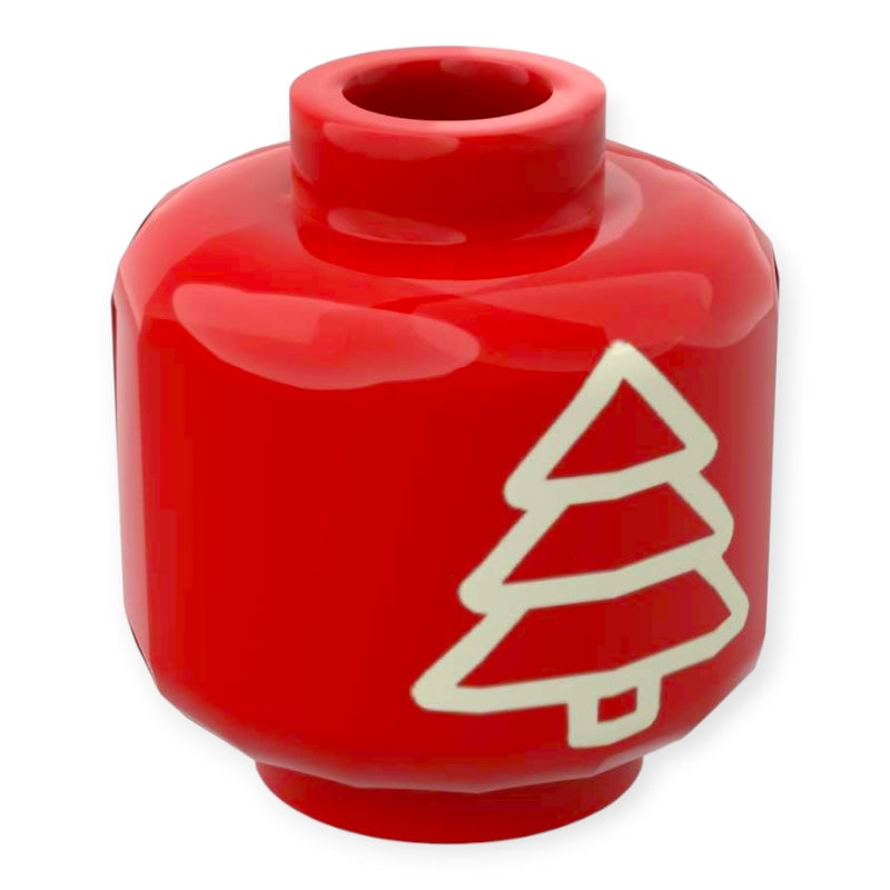 Bedruckter LEGO® Minifiguren-Kopf - Weihnachtskugel 'Tannenbaum'