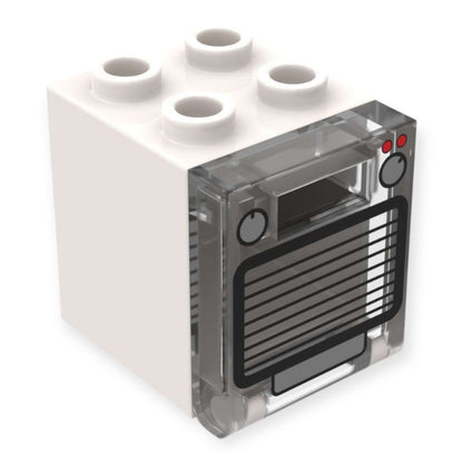 Bedruckter LEGO® Container 2x2x2 - 'Backofen' in Weiß