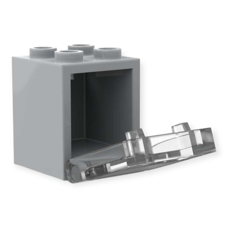 Bedruckter LEGO® Container 2x2x2 - 'Backofen' in Hellgrau