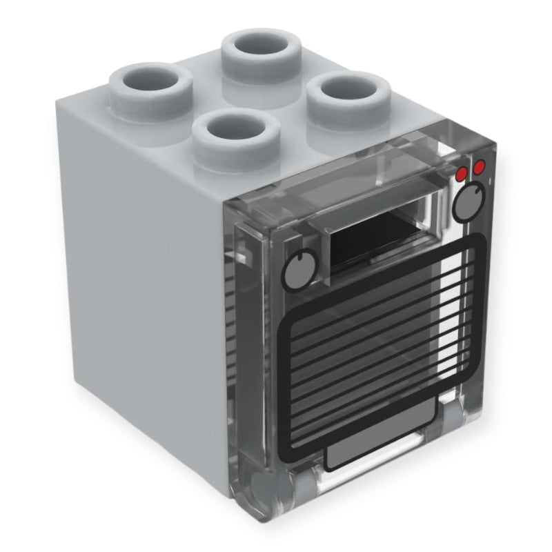 Bedruckter LEGO® Container 2x2x2 - 'Backofen' in Hellgrau