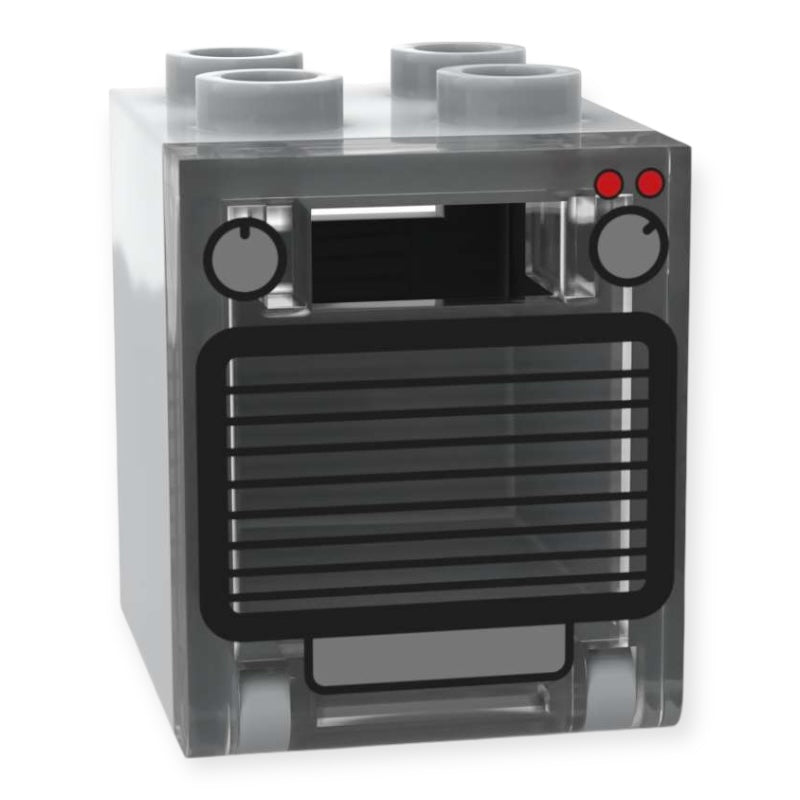 Bedruckter LEGO® Container 2x2x2 - 'Backofen' in Hellgrau