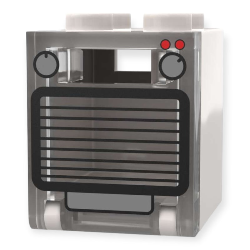 Bedruckter LEGO® Container 2x2x2 - 'Backofen' in Hellgrau