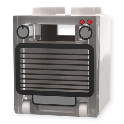 Bedruckter LEGO® Container 2x2x2 - 'Backofen' in Hellgrau