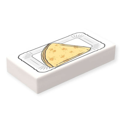 Bedruckte LEGO® Fliese 1x2 - 'Crêpes auf Pappteller'