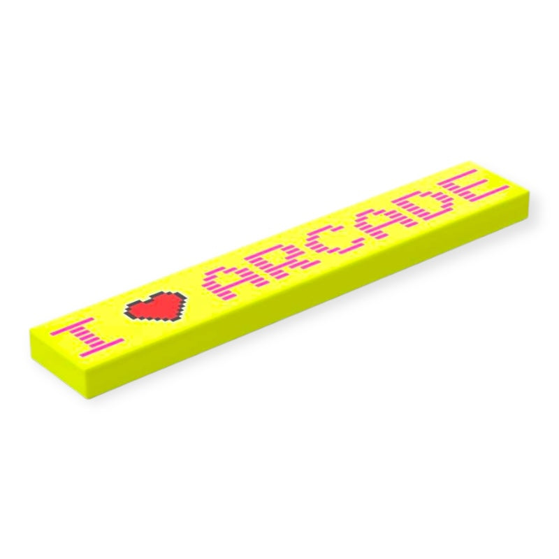 Bedruckte LEGO® Fliese 1x6 -  'I LOVE ARCADE'