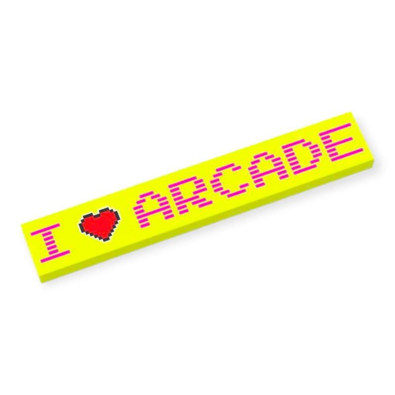 Bedruckte LEGO® Fliese 1x6 -  'I LOVE ARCADE'