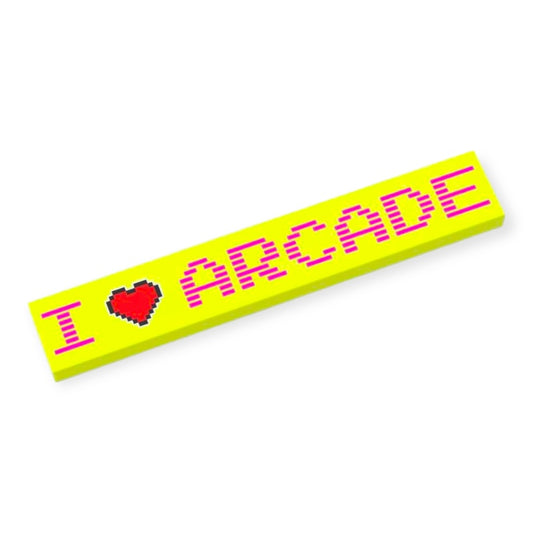 Bedruckte LEGO® Fliese 1x6 -  'I LOVE ARCADE'