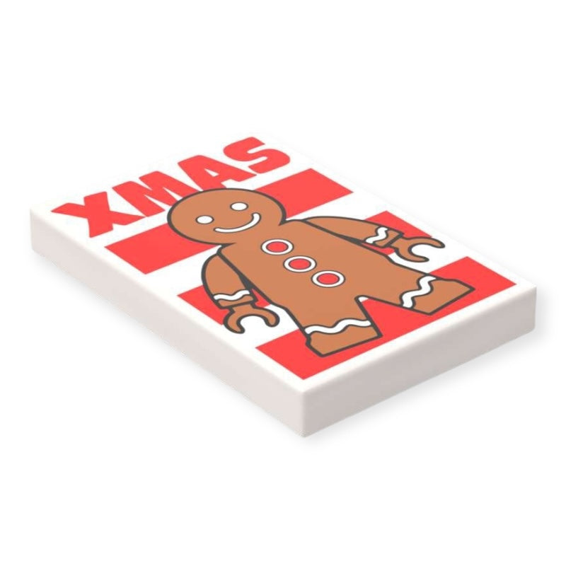 Bedruckte LEGO® Fliese 2x3  'Pfefferkuchenmann'