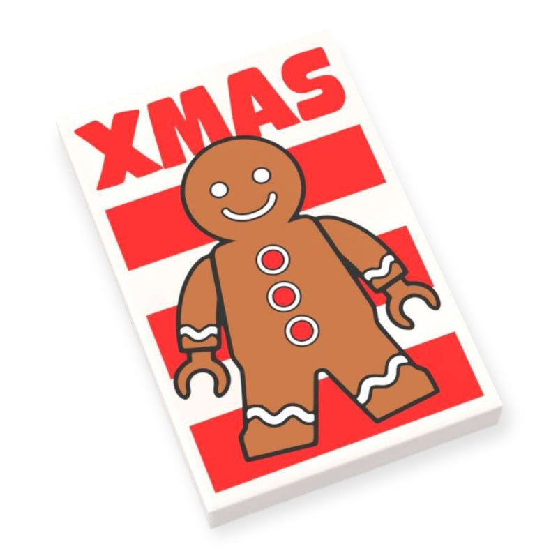 Bedruckte LEGO® Fliese 2x3  'Pfefferkuchenmann'