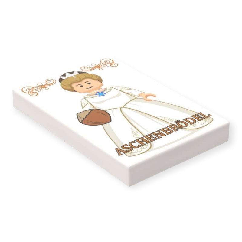 Bedruckte LEGO® Fliese 2x3  - 'Aschenbrödel'