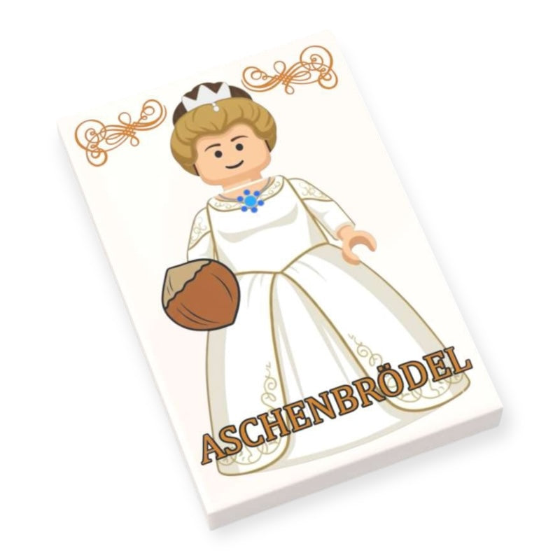 Bedruckte LEGO® Fliese 2x3  - 'Aschenbrödel'