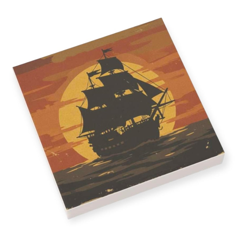 Bedruckte LEGO® Fliese 2x2 -  Gemälde 'Piratenschiff'