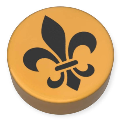 Bedruckte LEGO® Fliese Rund 1x1 - Dekotile 'Fleur-de-Lis'