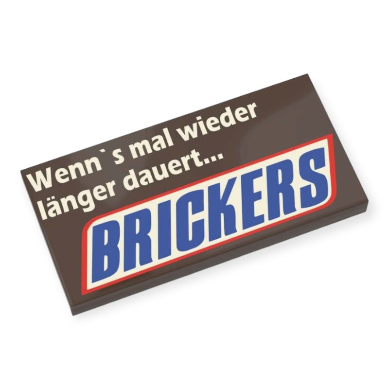 Bedruckte LEGO® Fliese 2x4 - Werbeschild 'BRICKERS'