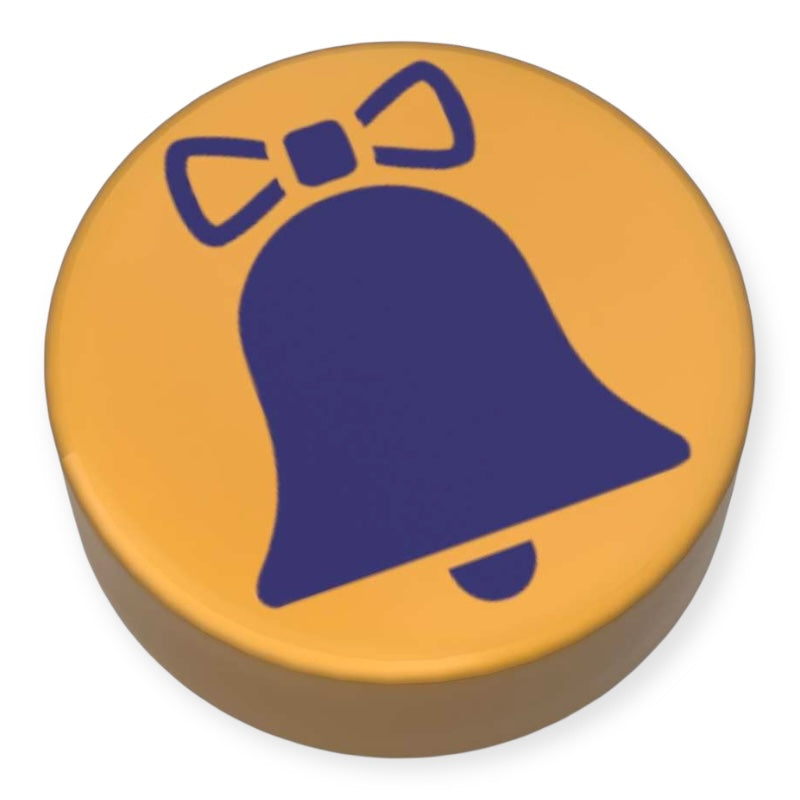 Bedruckte LEGO® Fliese Rund 1x1 - Dekotile 'Glocke'