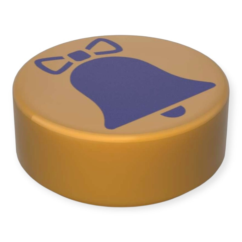 Bedruckte LEGO® Fliese Rund 1x1 - Dekotile 'Glocke'
