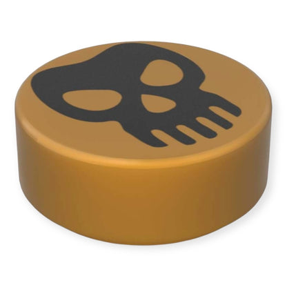 Bedruckte LEGO® Fliese Rund 1x1 - Dekotile 'Totenkopf'