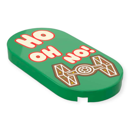 Bedruckte LEGO® Fliese 2x4 - Lebkuchen-Überraschung 'Ho Oh No!'