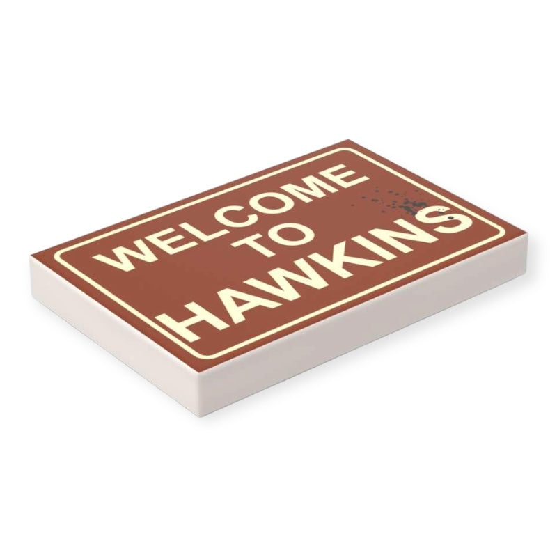 Bedruckte LEGO® Fliese 2x3 -  'Welcome to Hawkins'