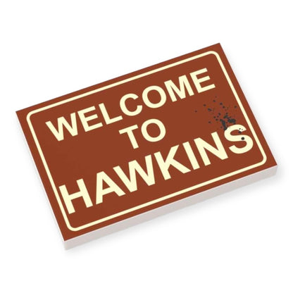 Bedruckte LEGO® Fliese 2x3 -  'Welcome to Hawkins'