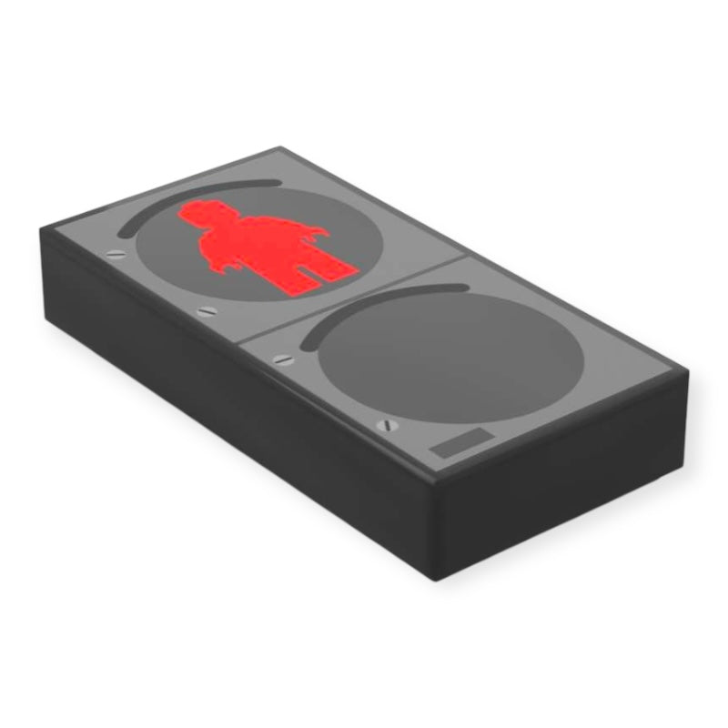 Bedruckte LEGO® Fliese 1x2 - Fussgänger-Ampel 'Rot'
