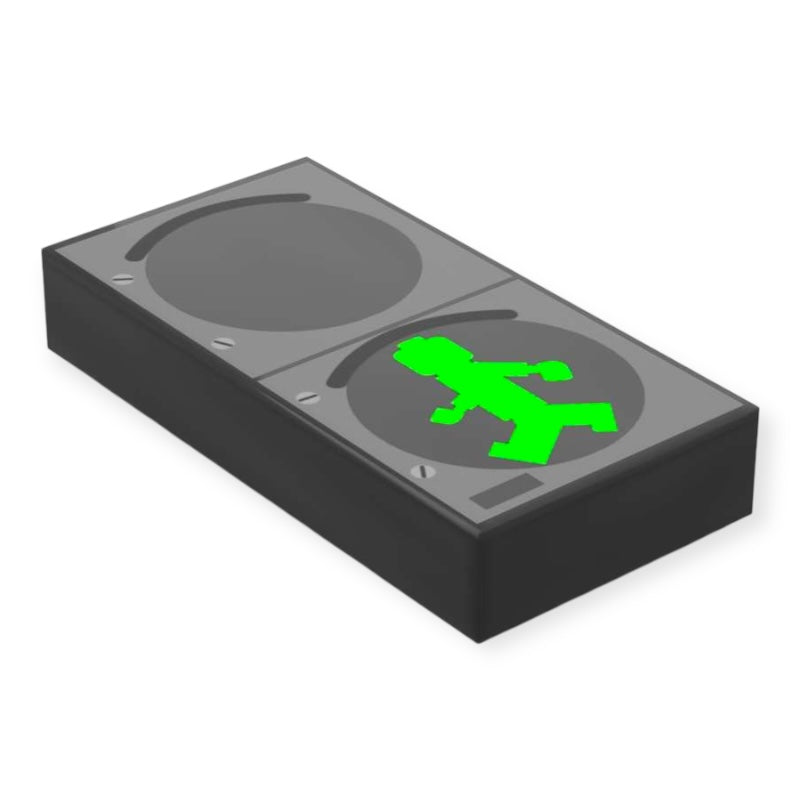 Bedruckte LEGO® Fliese 1x2 - Fussgänger-Ampel 'Grün'