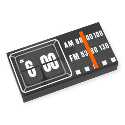 Bedruckte LEGO® Fliese 1x2 - 'Retro Flip-Clock'