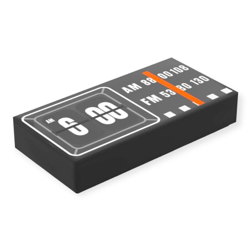 Bedruckte LEGO® Fliese 1x2 - 'Retro Flip-Clock'
