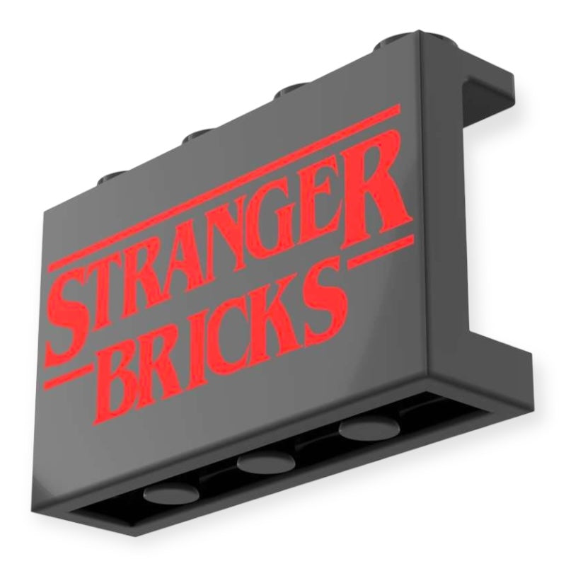 Bedrucktes LEGO® Panel 1x4x2 -  'STRANGER BRICKS'