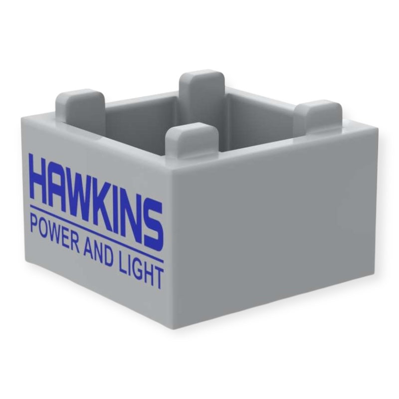 Bedruckte LEGO® Box 2x2 -  'HAWKINS POWER AND LIGHT'