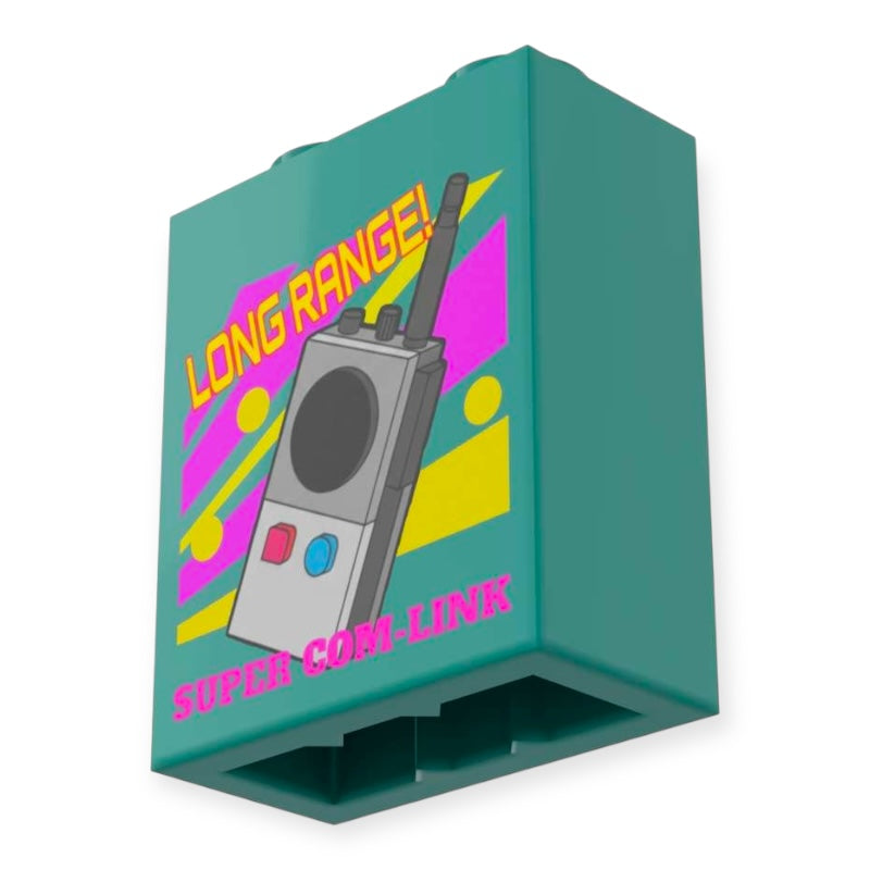 Bedruckter LEGO® Stein 1x2x2 -  Retro Verkaufsbox 'Walkie Talkie'