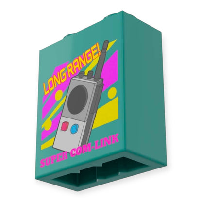 Bedruckter LEGO® Stein 1x2x2 -  Retro Verkaufsbox 'Walkie Talkie'