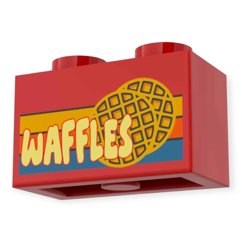 Bedruckter LEGO® Stein 1x2-  Retro 'Waffles'