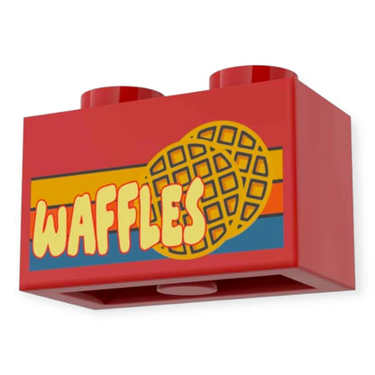 Bedruckter LEGO® Stein 1x2-  Retro 'Waffles'