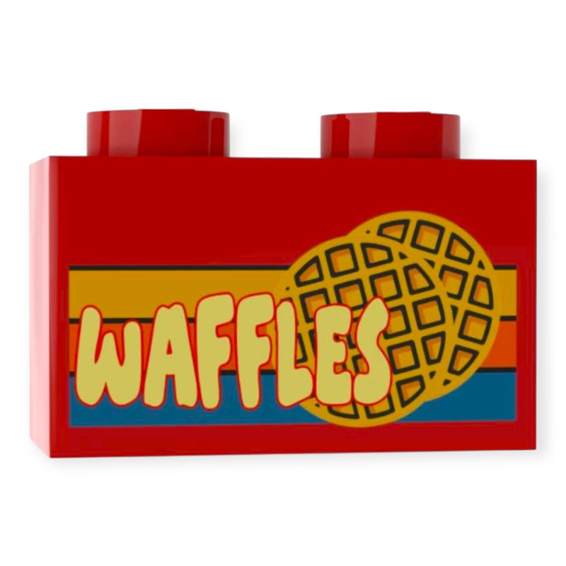 Bedruckter LEGO® Stein 1x2-  Retro 'Waffles'