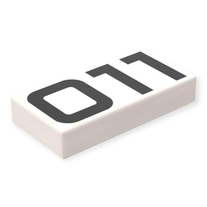 Bedruckte LEGO® Fliese 1x2 -  Eleven '011'