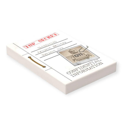 Bedruckte LEGO® Fliese 2x3 -  Geheimakte '011'