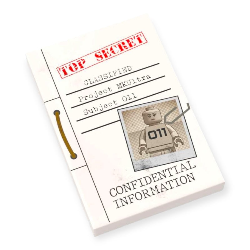 Bedruckte LEGO® Fliese 2x3 -  Geheimakte '011'