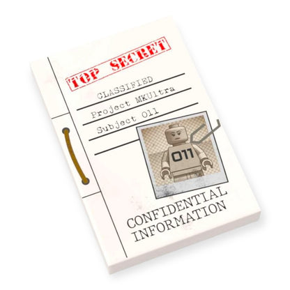 Bedruckte LEGO® Fliese 2x3 -  Geheimakte '011'