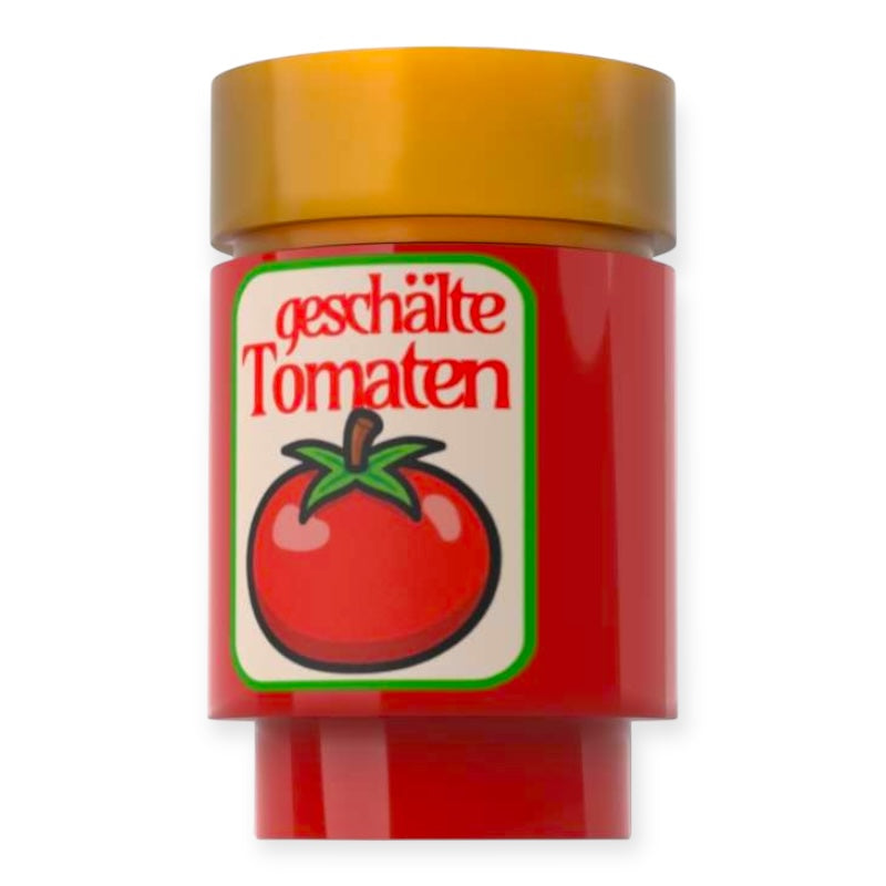 Bedruckter LEGO® Stein Rund 1x2 - 'Geschälte Tomaten'