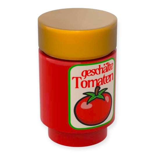 Bedruckter LEGO® Stein Rund 1x2 - 'Geschälte Tomaten'